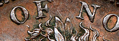 Thistle Nova Scotia Tokens Half Penny 1823 12 Leaves