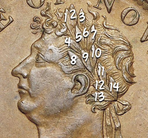 Thistle Nova Scotia Tokens Half Penny 1823 14 Leaves