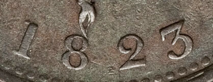 Thistle Nova Scotia Tokens Half Penny 1823 No hyphen