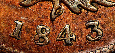 Thistle Nova Scotia Tokens Half Penny 1843