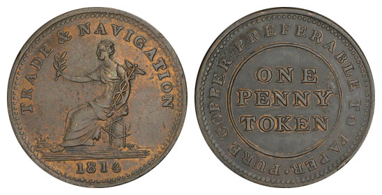 Trade & Navigation - 1 penny 1814