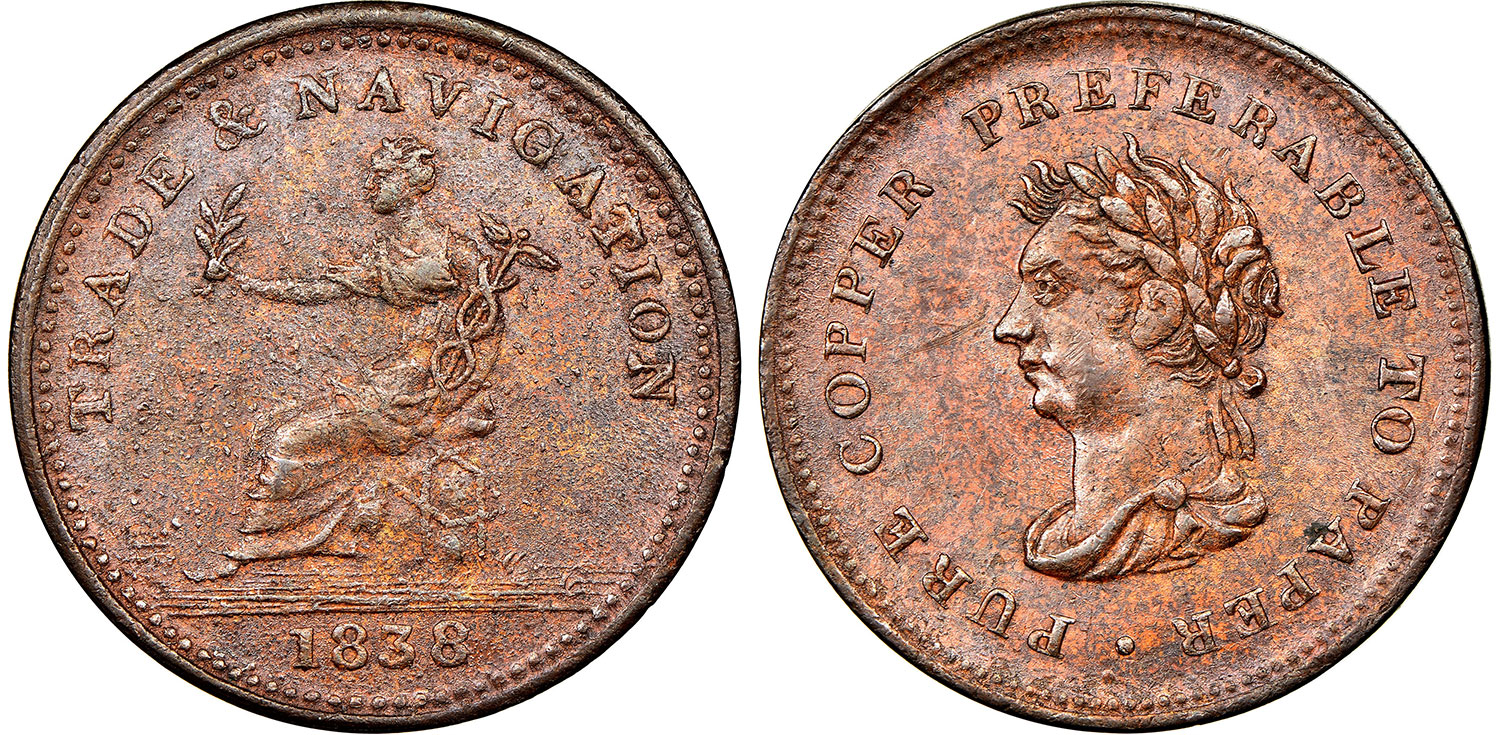 Trade & Navigation - 1 penny 1838