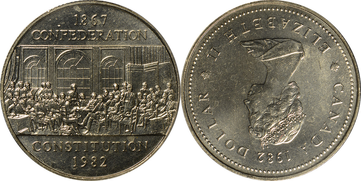 1982 Canada Rare One Dollar Coin. 