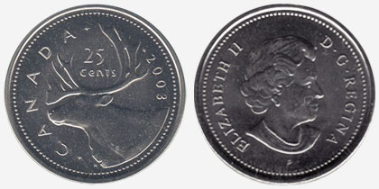 25 cents 2003 - Nouvel effigie