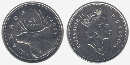25 cents 2003 - Old effigy