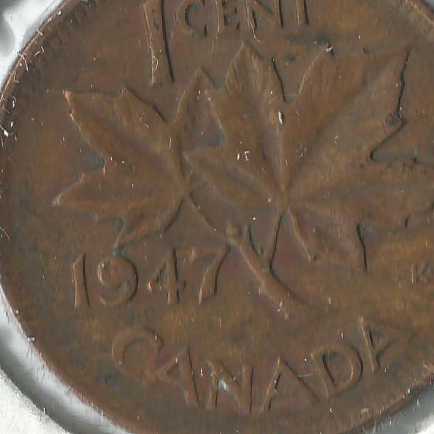 Circulated Canadian Coin Free Shipping! 1947 Canada Cent Penny 