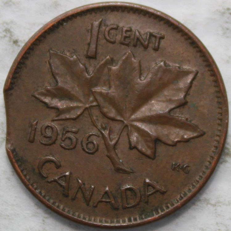 1956 Canada 1 cent coin 