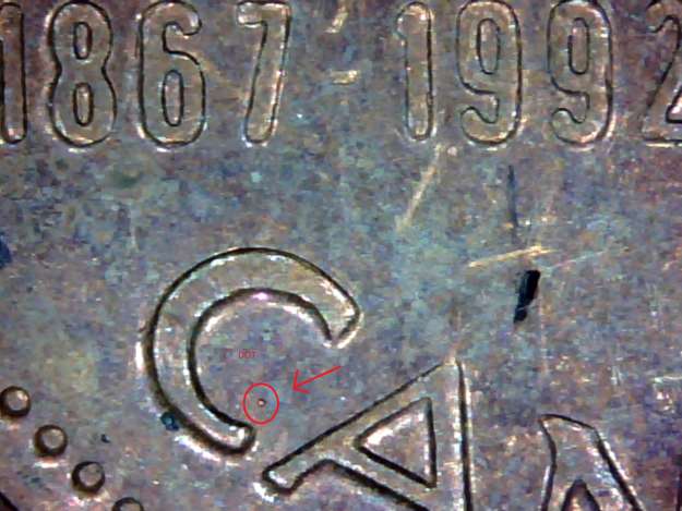 CANADA 25 CENTS 1992 NEWFOUNDLAND with DOUBLINGS on obverse MS 