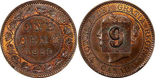 1 cent 1859 - 9 étroit