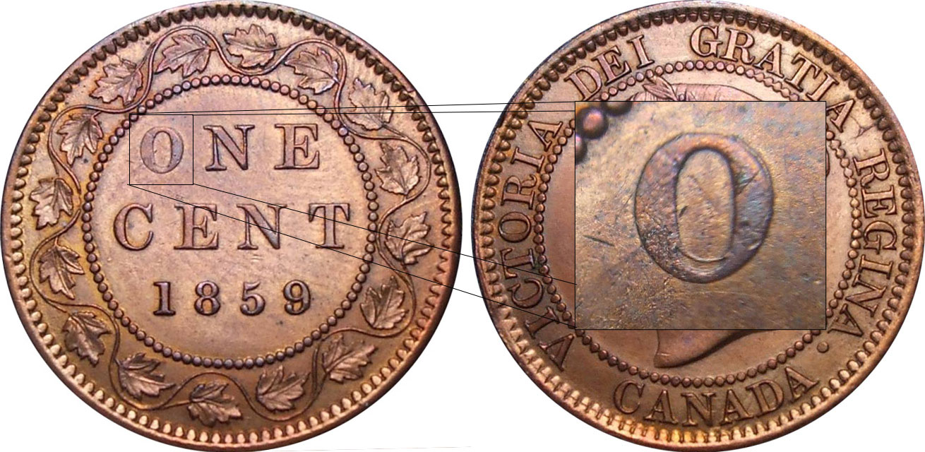 Coins and Canada - 1 cent 1859 - Proof, Proof-like, Specimen