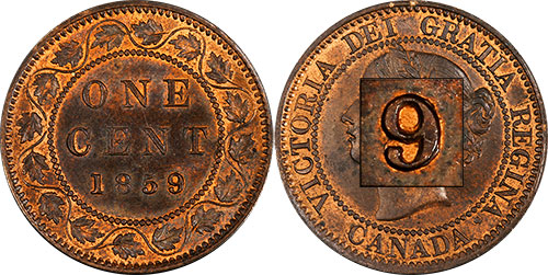 1 cent 1859 - 9 large