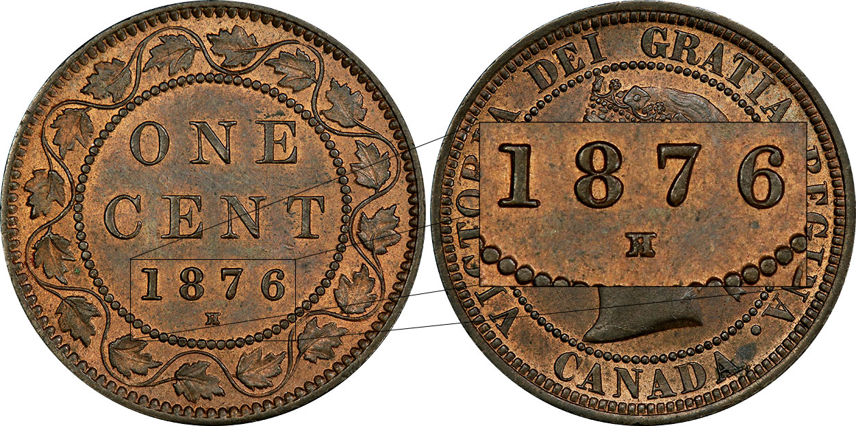 Coins and Canada - 1 cent 1876 - Proof, Proof-like, Specimen, Brilliant  uncirculated