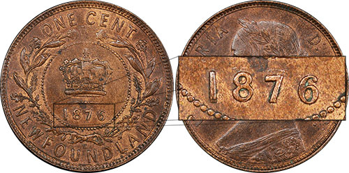 1 cent 1876 H Terre-Neuve 1 sur 1