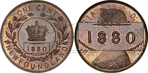 1 cent 1876 H Newfoundland Oval 0