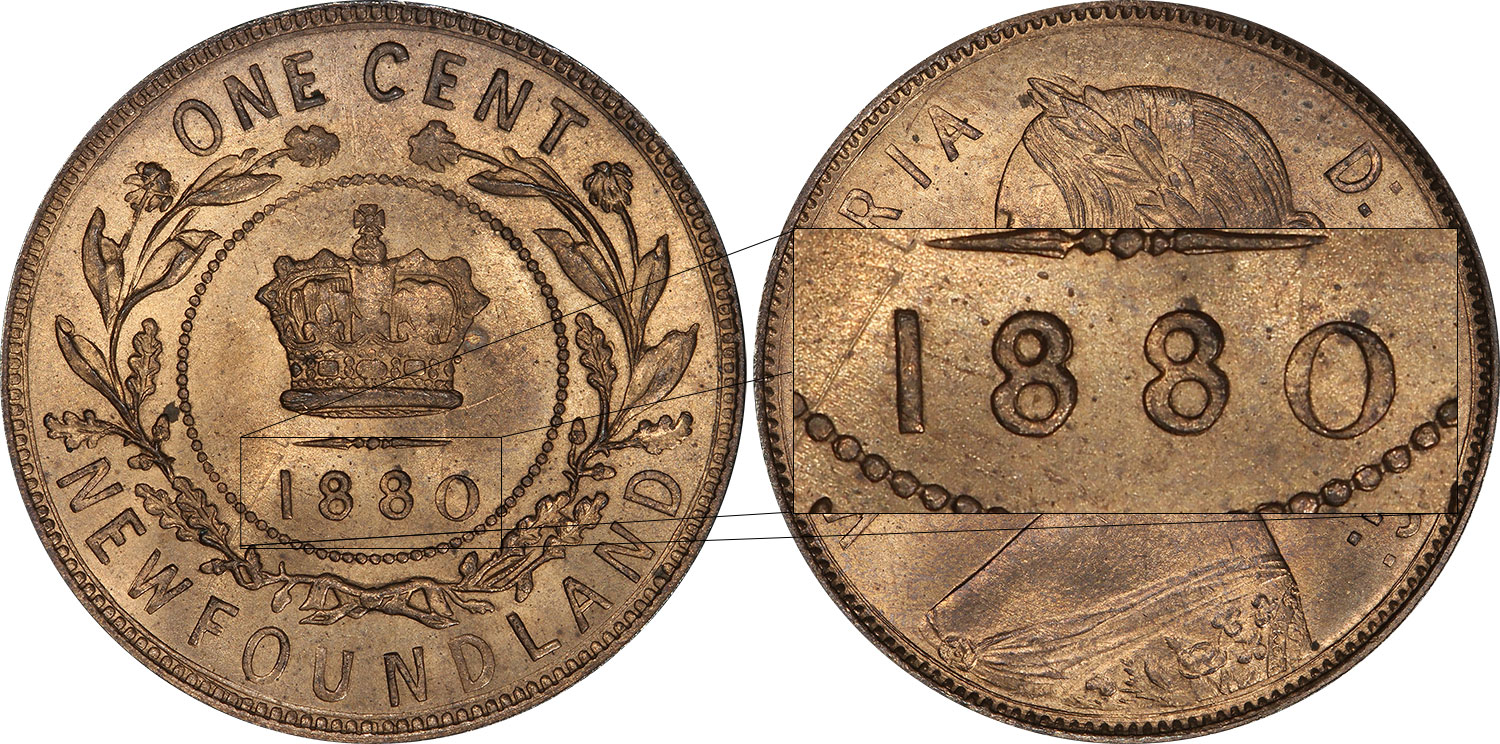 Coins and Canada - 1 cent 1880 - Newfoundland coins price guide and values