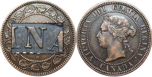 1 cent 1881 - Double N