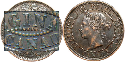 1 cent 1882 - Double légende