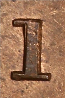 1 cent 1887 - Repunched 1