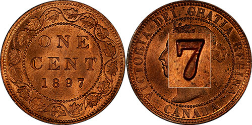 1 cent 1890 - Double 7