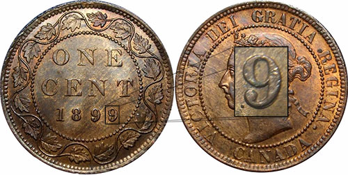 1 cent 1899 - Double 9