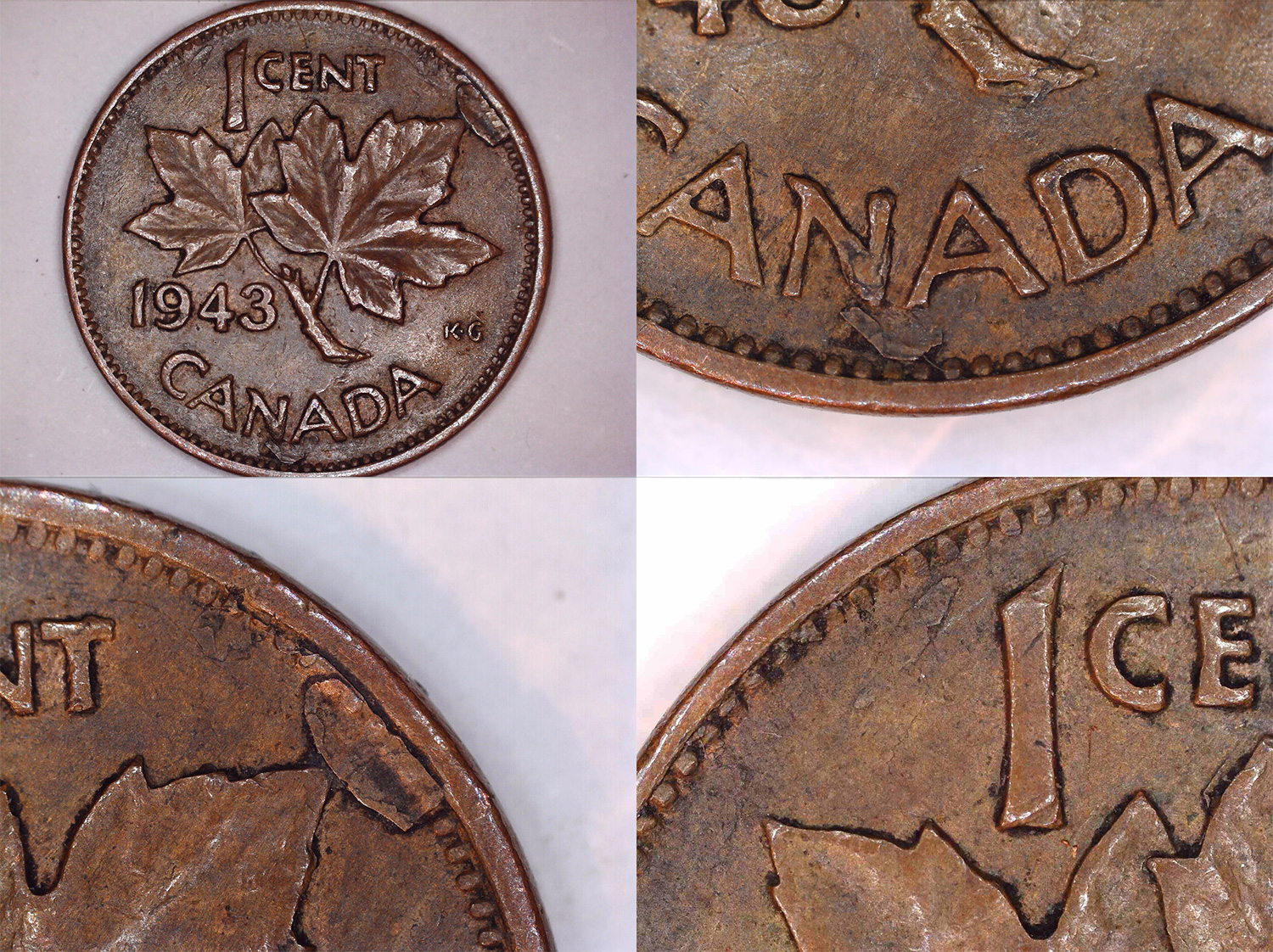 Details about   Canada 1 One Cent 1943 
