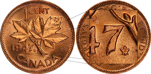 1 cent 1947 - Maple Leaf Pointed 7
