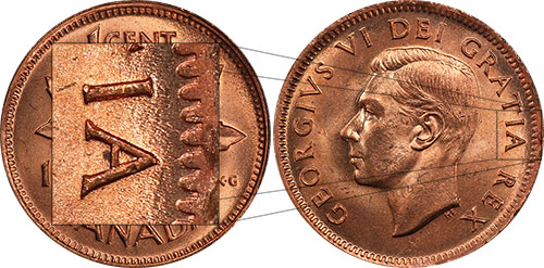 1 cent 1949 To Large Denticle