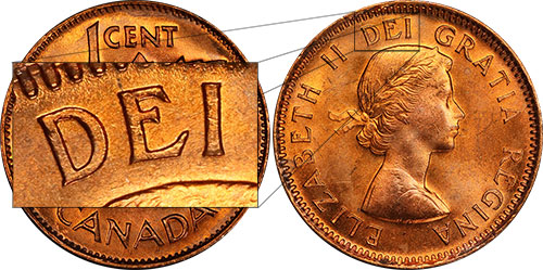 1 cent 1954 SF Shoulder Fold