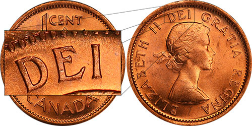 1 cent 1955 SF Shoulder Fold