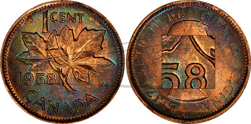 1 cent 1958 Hanging 8