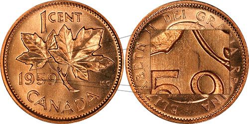 1 cent 1959 Hanging 9