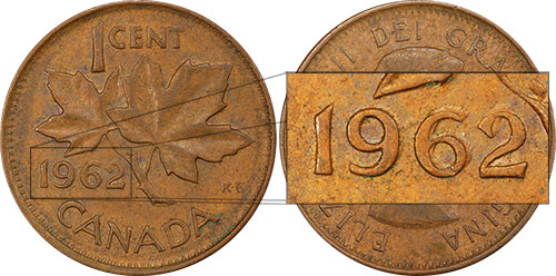 1 cent 1962 Double 962
