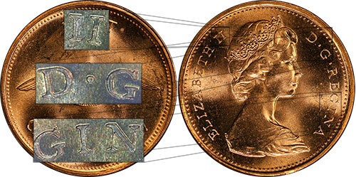 1 cent 1967 Double die obverse