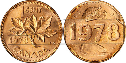 1 cent 1978 Double 78 Canada