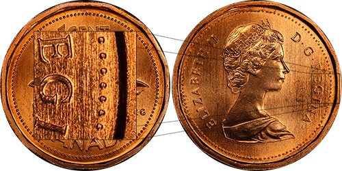 1 cent 1983 Near Beads Canada
