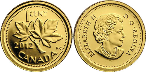 1 cent 2012 Gold - Proof - Canada