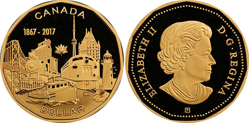 1 dollar 2017 Gold Plated 150 Years