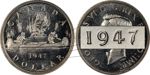 1 dollar 1947 Pointed 7