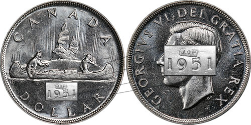 1 dollar 1951 - J.O.P. Type 2 - Joseph Patenaude