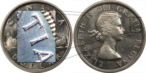 1 dollar 1955 Die Break