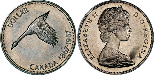 1 dollar 1967 - Coin pivoté de 45%