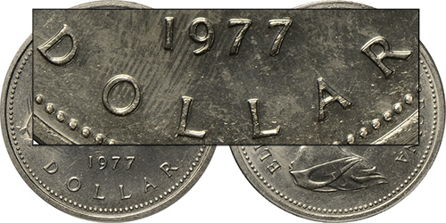 1 dollar 1977 - Double Die Reverse DDR