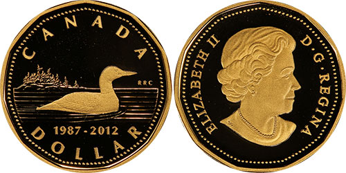 1 dollar 2012 - Silver Gold Plated 1987-2012