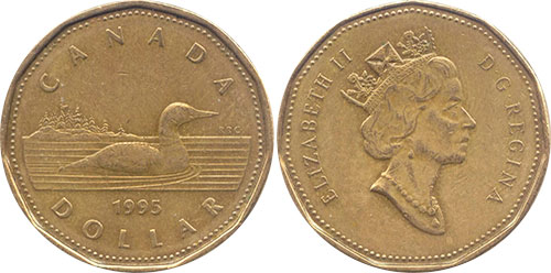 1 dollar 1995 Loon Loonie Canada