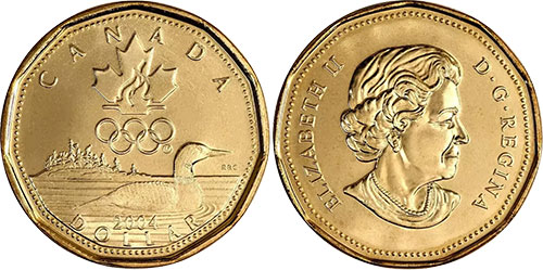1 dollar 2004 Olympic Loon Luckie Loonie Canada