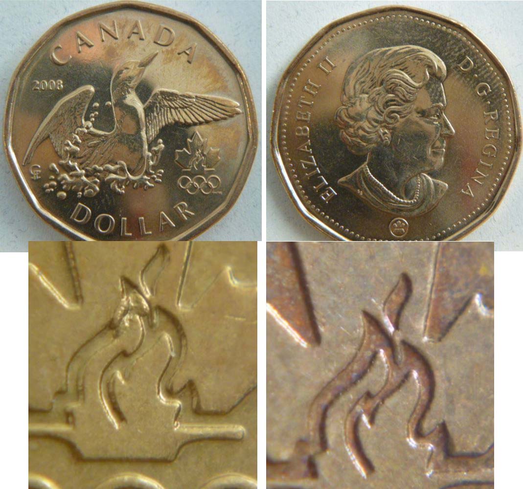 CANADA 1$ Dollar 2008 Olympics in MS 
