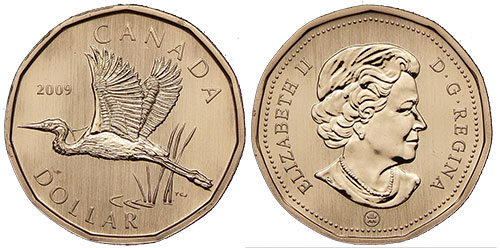 1 dollar 2009 Blue Heron Canada