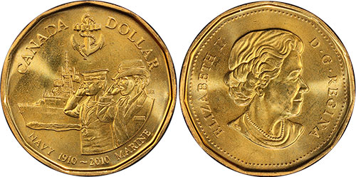 1 dollar 2010 Navy Canada