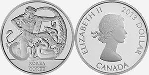 1 dollar 2013 Korean Armistice Canada