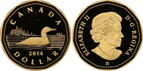 1 dollar 2014 Gold Plated